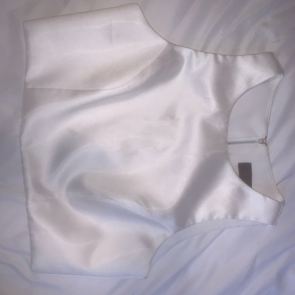 White formal crop top